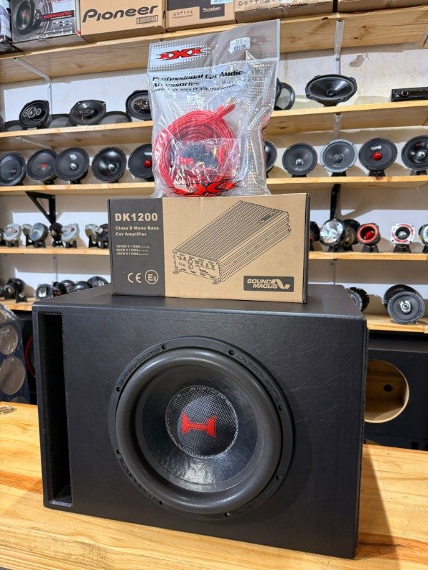 Producto - COMBO SUB 12" DYNA H212K 1000RMS + POTE DK1200 + CABLES + CAJON MDF A MEDIDA