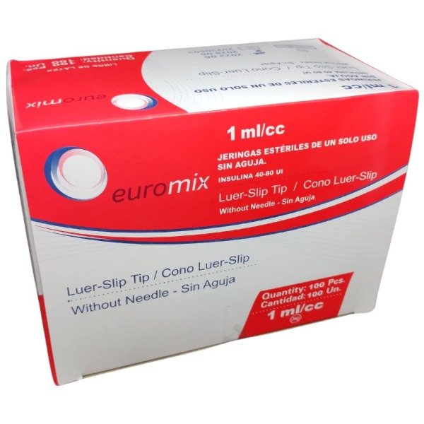 Producto - Jeringa Sin Aguja Para Insulina Caja X100 Euromix Esteril