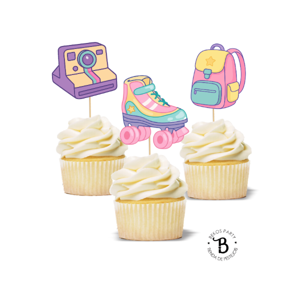 Producto - Topper cupcake silueta Patines x 6