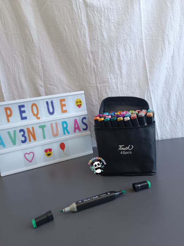 Producto - Set 48 Marcadores Doble Punta Fibrones Profesionales En Estuche