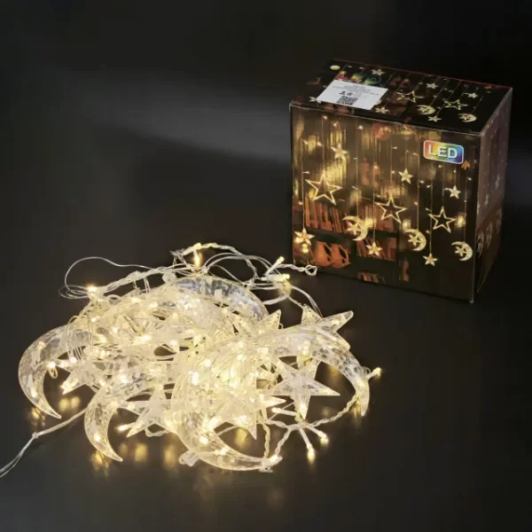 Producto - Cortina LED lunas y estrellas (220v) Estándar