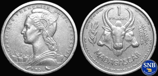 Producto - Madagascar - 1 Franco (1958) - KM #3 [VF-] - Territorio de la Unión Francesa