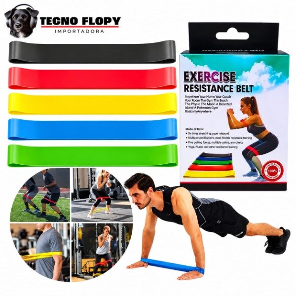 Producto - Kit 5 bandas elasticas resistencia gimansia