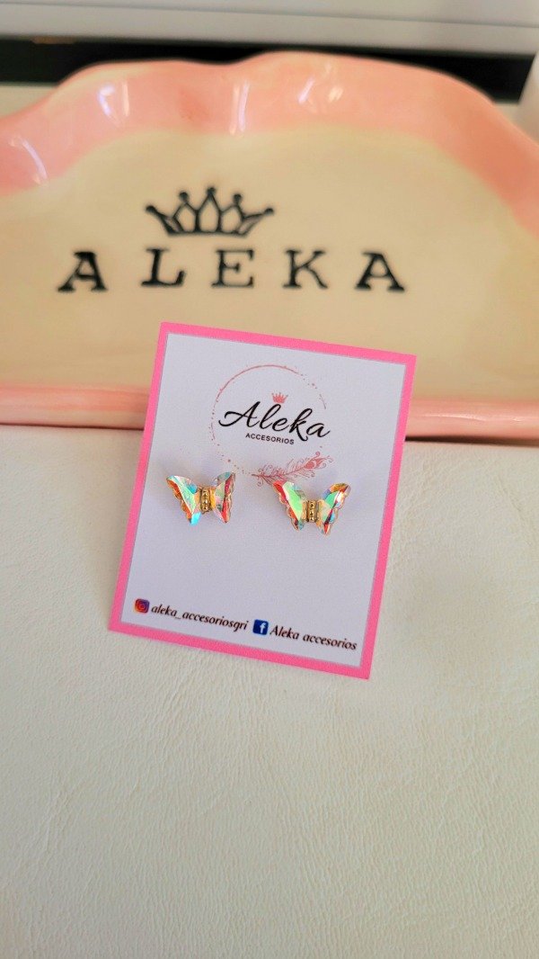 Producto - Conjunto Mariposa tornasol de acero dorado - 8