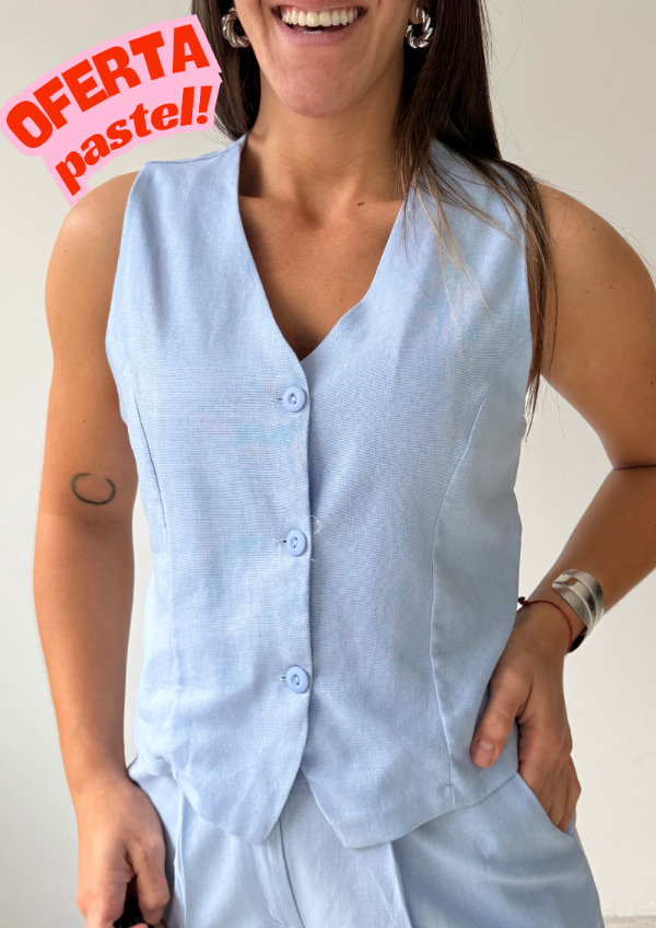 Producto - Chaleco MALVA - Celeste