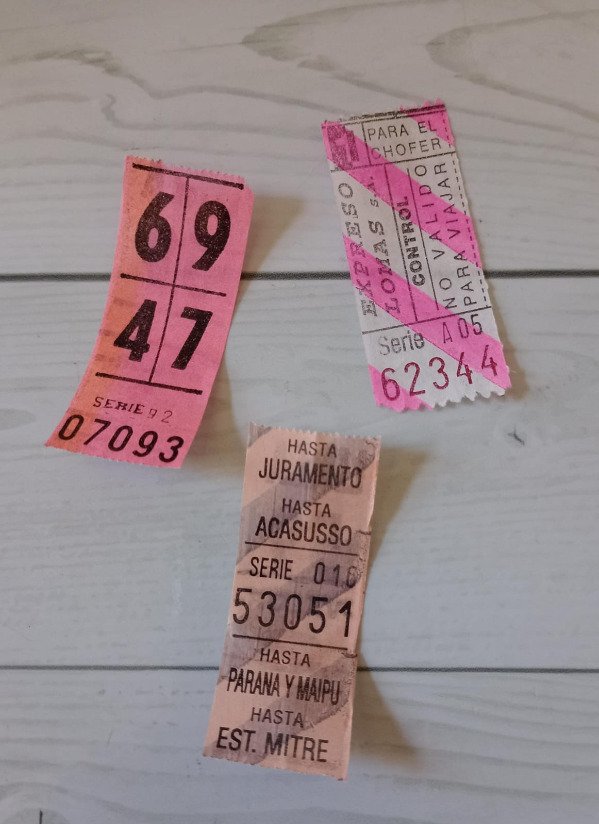 Producto - Boletos de colectivo antiguos - 50 unidades - Kit rosa