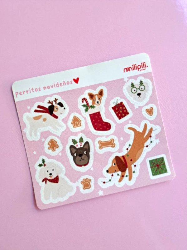 Producto - Stickers Perritos Navideños