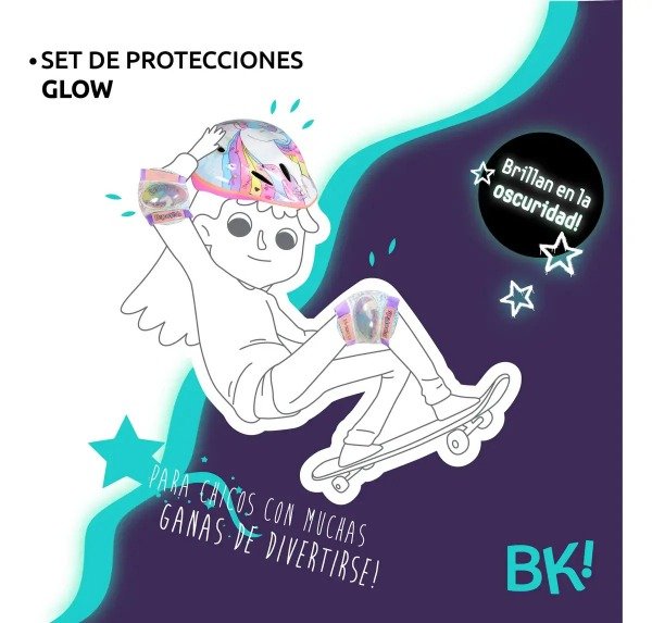 Producto - Set de Protección completo Casco  con Codera y Rodillera Unicornio - 5