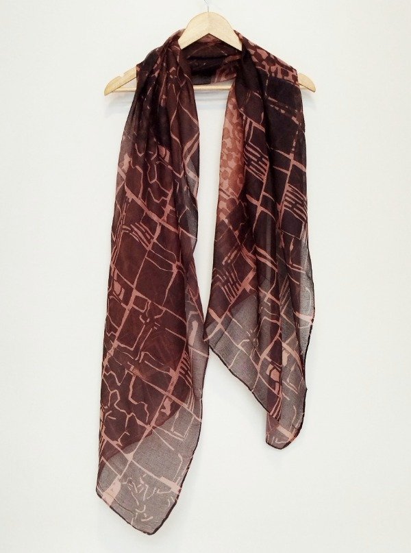 Producto - Pañuelo Mega -rosa retro estampa en negro-