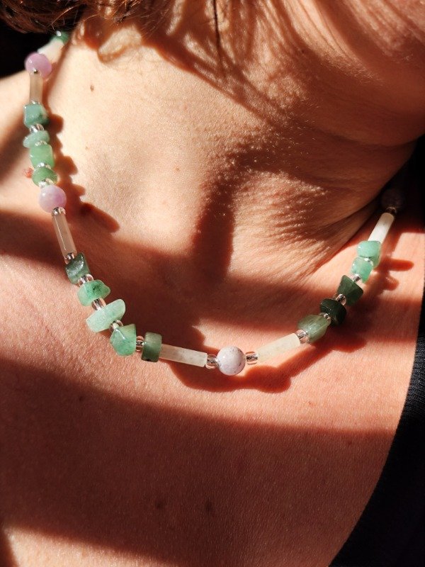 Producto - GARGANTILLA MÁGICA AVENTURINA + AMMONITE + AMATISTA - CALIDAD EXTRA PREMIUM