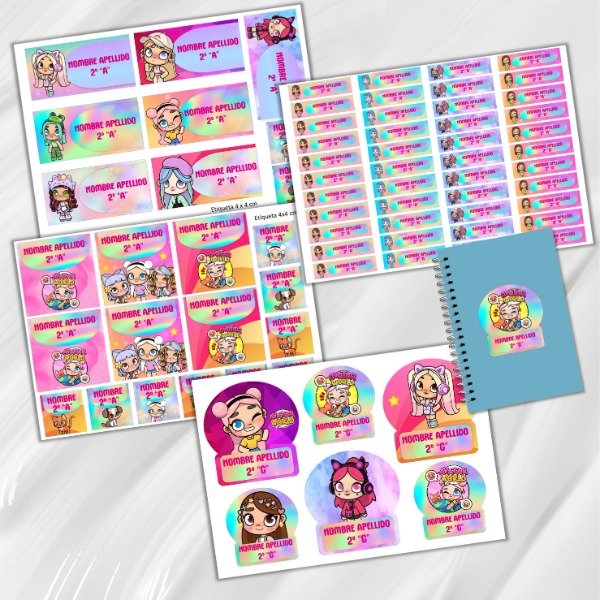 Producto - Kit Imprimible Etiquetas Escolares Avatar World Editables