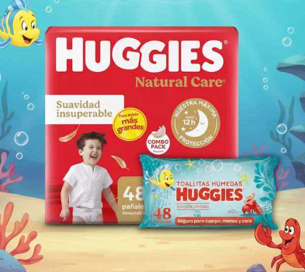 Producto - Combo Huggies Natural Care con toallitas túmedas GRATIS