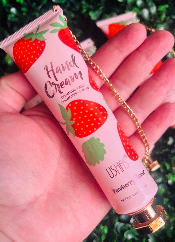 Producto - Crema de manos USHAS de frutilla 50ml con cadenita - 3
