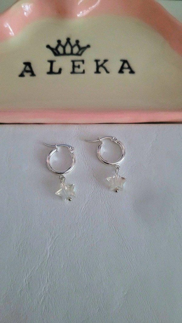 Producto - Argollas con estrellas de acero blanco