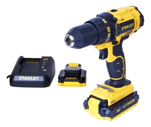 Producto - Taladro atornillador inalámbrico de 13mm Stanley SCD20C2 2 Baterias Cargador