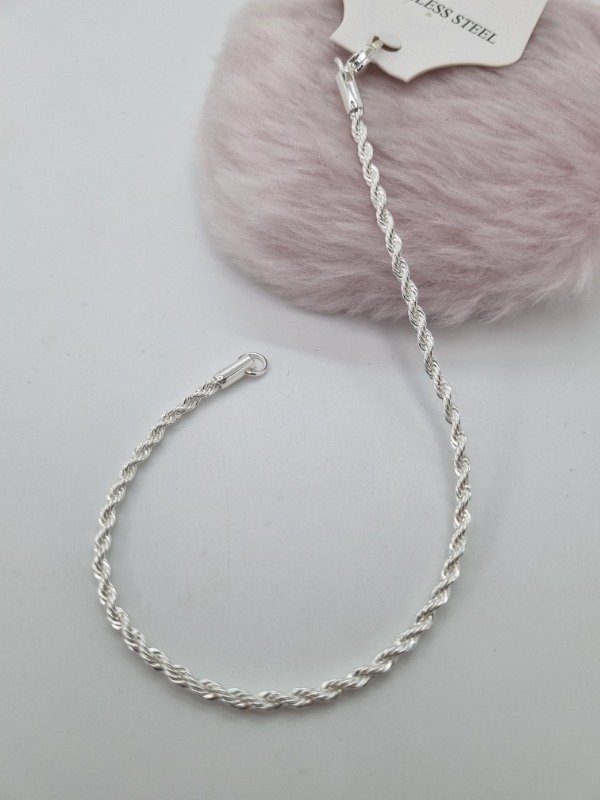 Producto - Pulsera acero blanco torsada APU TUR5 20cm