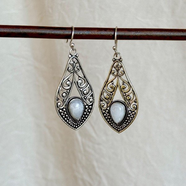 Producto - Aros Devi Plata Piedra Luna
