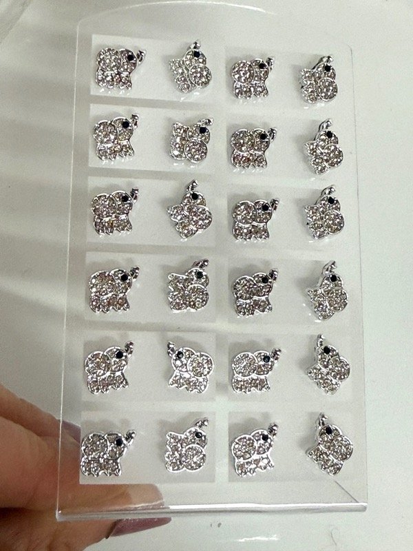Producto - A1175 Blister aro elefante con strass acero quirúrgico