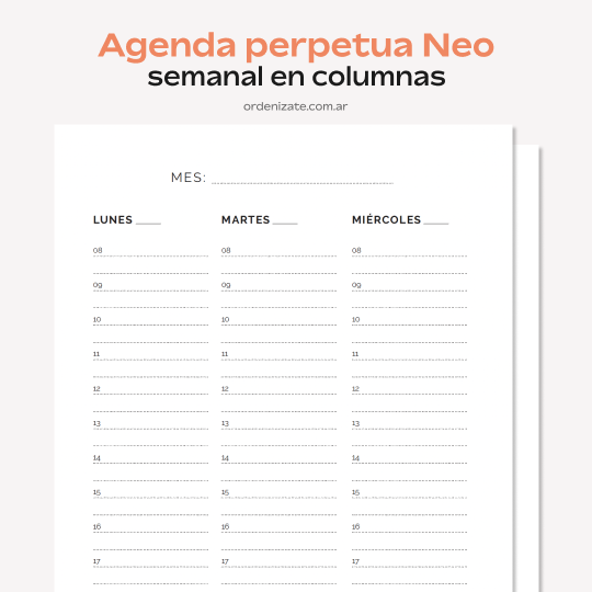 Producto - AGENDA PERPETUA NEO (semanal en columnas)