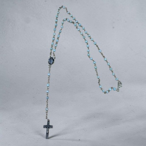 Producto - ROSARIO CHICO CON CUENTAS CELESTES CENTRO VIRGEN DE LOURDES - ROS#99