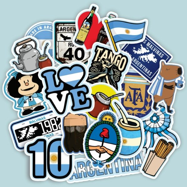Producto - Pack 20 Stickers Vinilo Uv Premium - Argenta