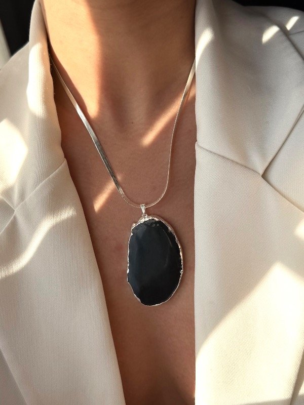 Producto - Collar slice stone black - 1