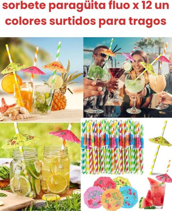 Producto - Sorbete x10 un sombrilla trago cocktail pool party