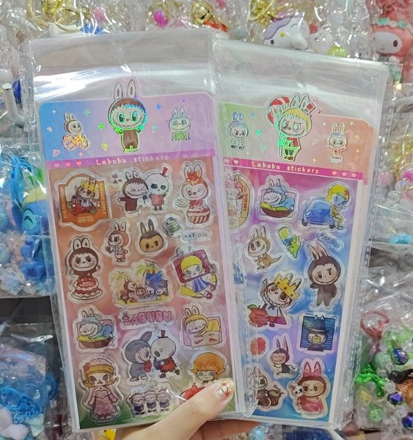 Producto - Stickers Labubu holográficos con textura x20