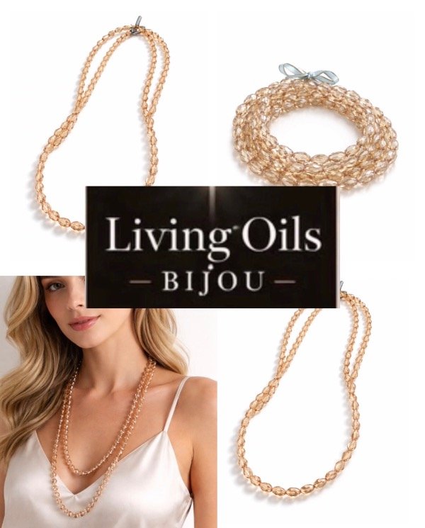 Producto - Collar estilo  Sautoir Elegante Nude Cristal