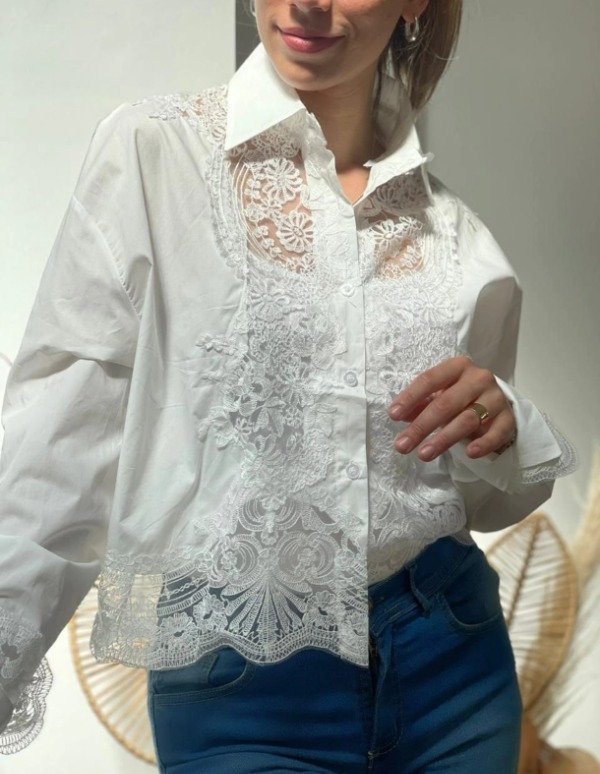 Producto - CAMISA 259 TULL BORDADO PREMIUM MUJER