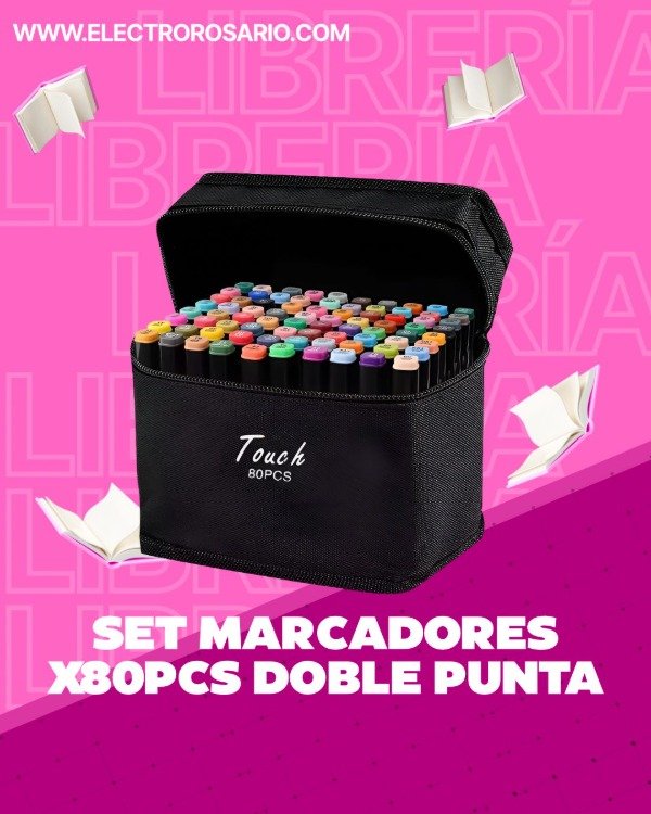 Producto - SET MARCADORES X80PCS DOBLE PUNTA