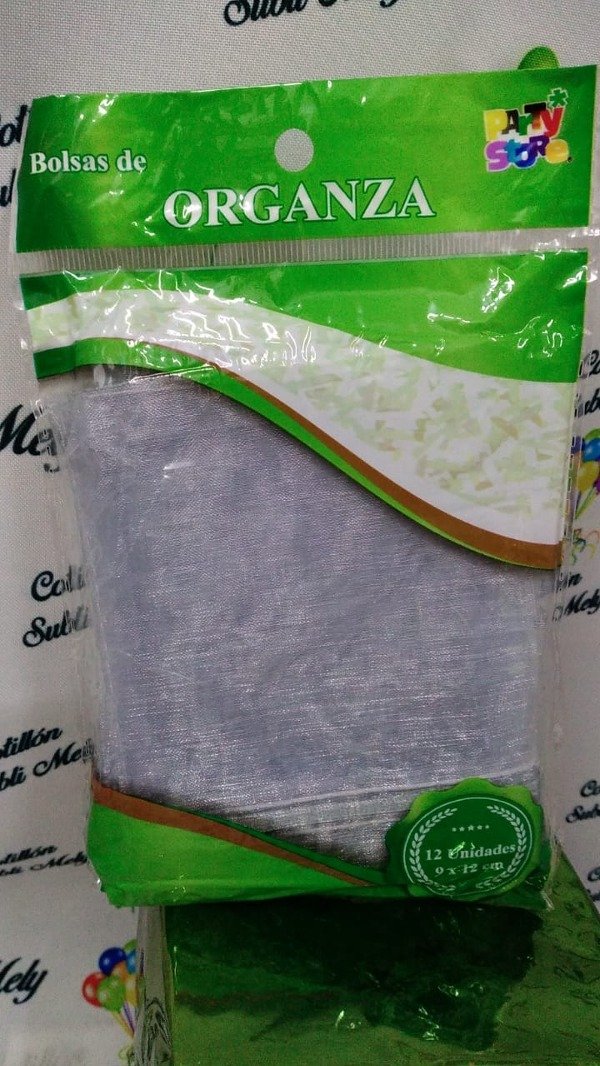 Producto - BOLSAS DE ORGANZA X12  PLATEADAS