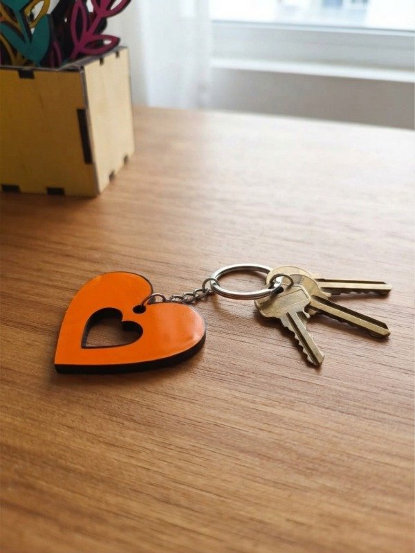 Producto - Llavero Corazón calado / Naranja Valencia - 0