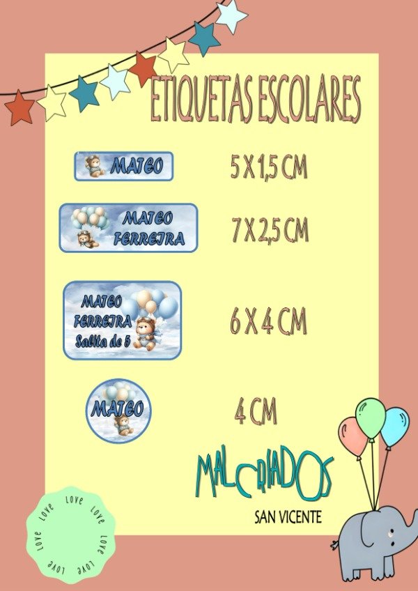 Producto - ETIQUETAS PARA LAPICES X 30