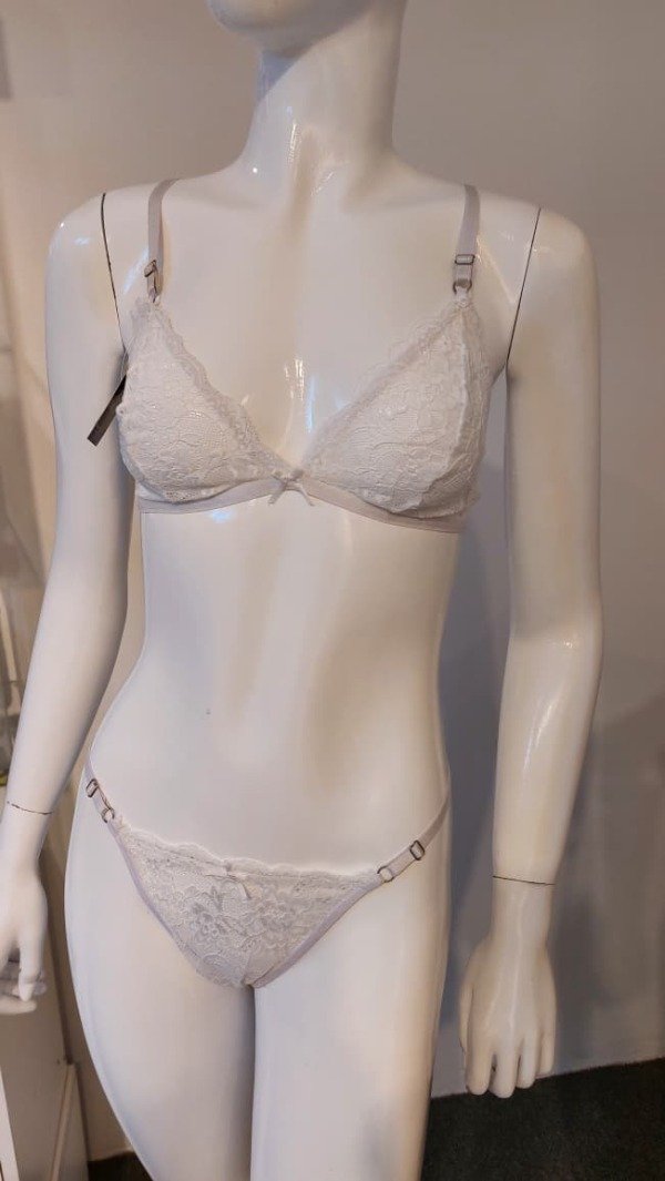 Producto - Conjunto triángulo de encaje blanco - 2