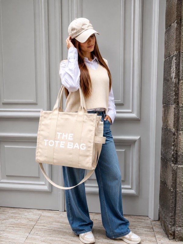 Producto - TOTE BAG LONA - CREMA