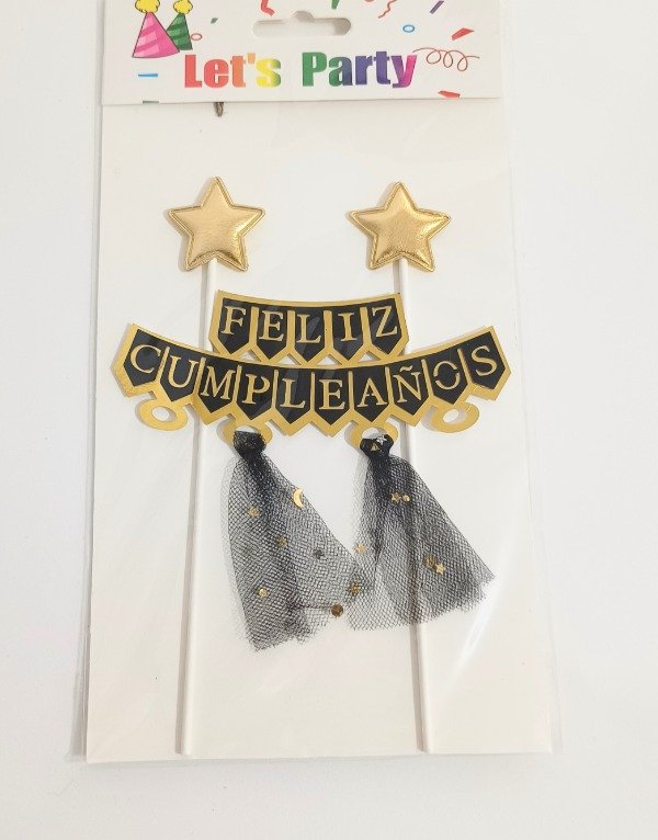 Producto - topper feliz cumpleaños con tull