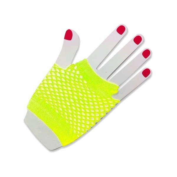 Producto - Guantes de red cortos color amarillo fluo