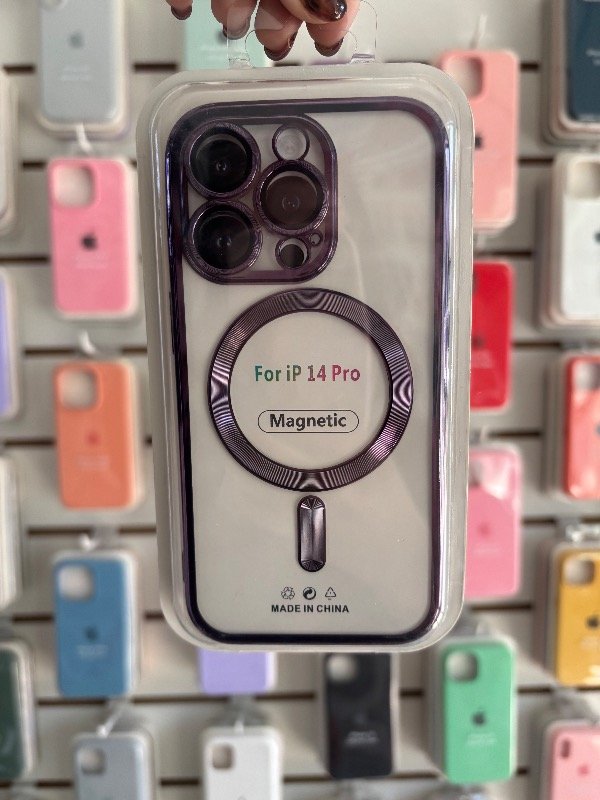 Producto - Case MagSafe metalizada violeta iph 14 pro