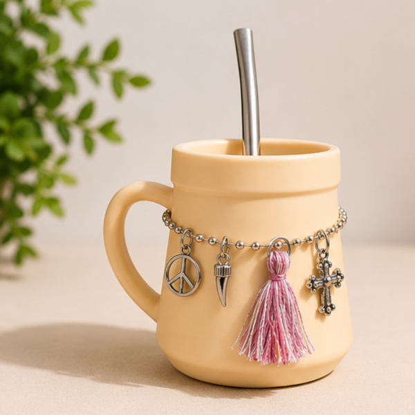 Producto - Mate con Dijes y Bombilla Beige