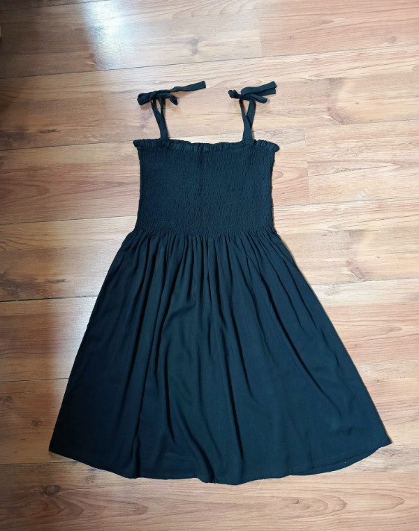 Producto - Vestido frunce negro regulable