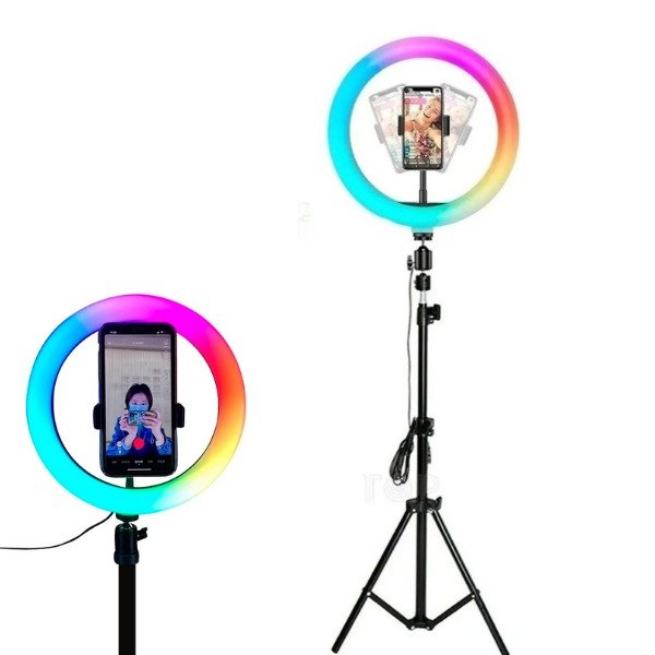 Producto - Aro De Luz LED RGB De Colores Con Trípode Extensible