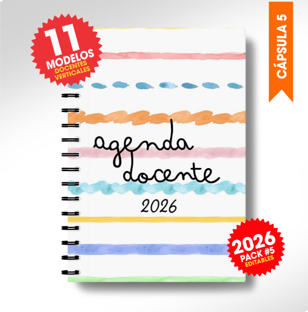 Producto - Kit Imprimible Agenda Docente 2026 Editable #5 Agendas Docentes imprimir