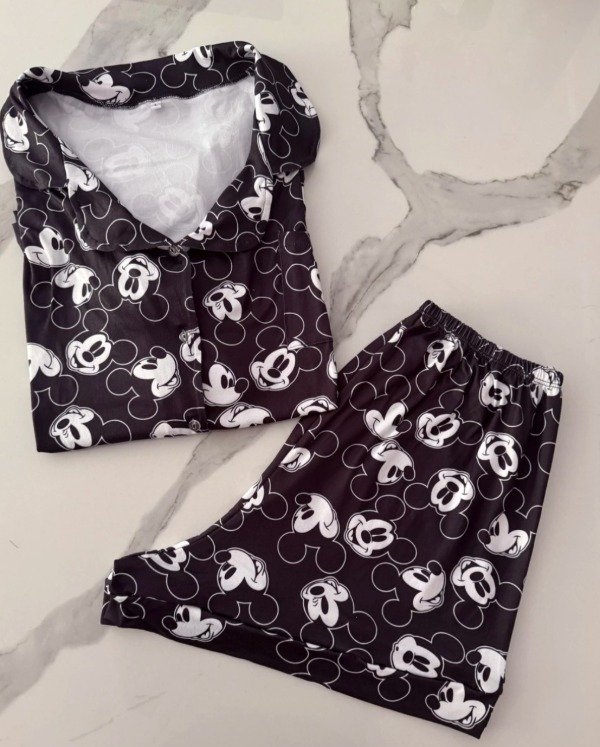 Producto - Pijama camisero Mickey negro