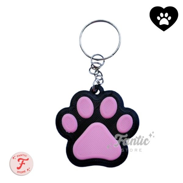 Producto - LLAVERO PATITA NEGRA CON ROSA