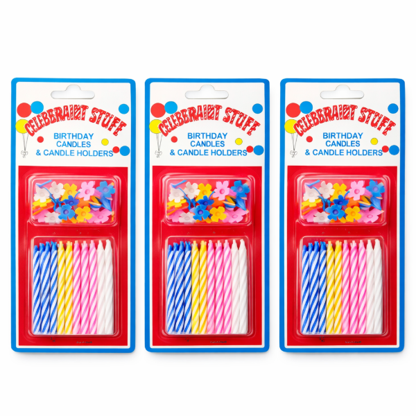 Producto - Velitas de Cumpleaños Multicolor x24 con Soportes
