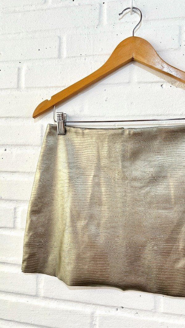 Producto - Pollera croco dorada (S)