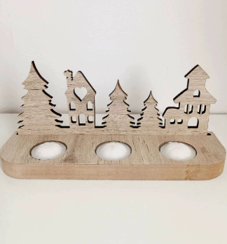 Producto - Porta vela casita con 3 velas
