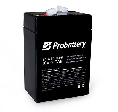 Producto - Bateria de gel p/luz de emergencia -6v -4Ah -Probattery (BSLA-640-CPB)