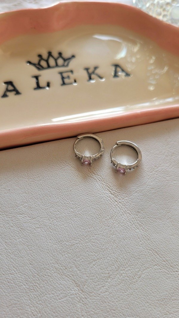 Producto - Conjunto corazón punto de luz y argollas con cubic de acero  quirúrgico - 5